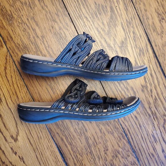 Women's Clarks Ultimate Comfort Leather Sandals. Size 6, Black. Ex Condition! - Picture 4 of 7